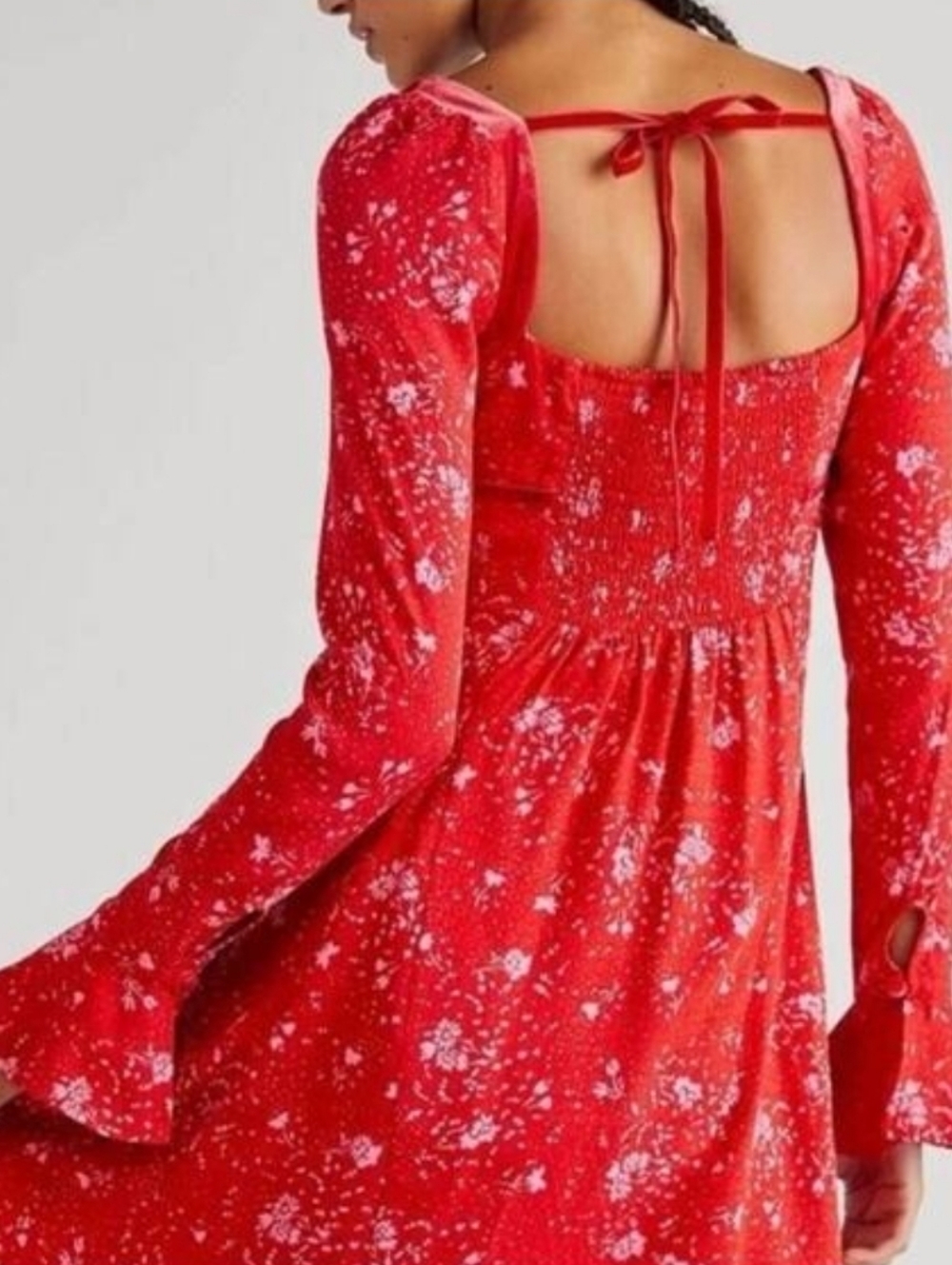 FREE PEOPLE Tess Mini Dress Red Floral Pop Combo, size S - Picture 2 of 16